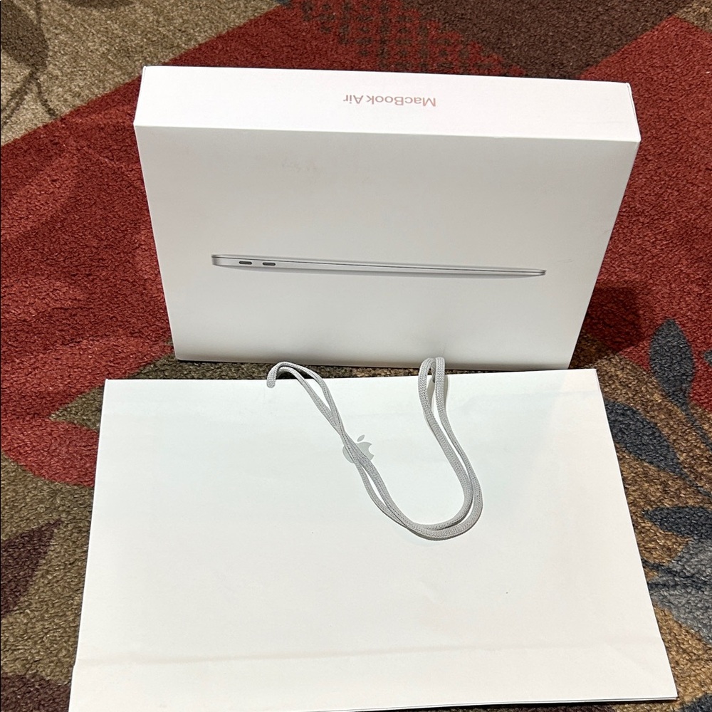 Just the empty box and shopping bag as shown in the photo